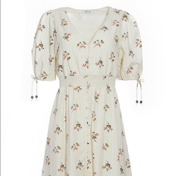 madewell button waist midi dress